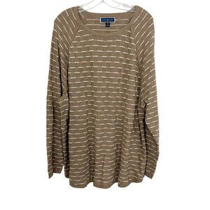 NEW Karen Scott Brown & White Geometric Knit Pullover Sweater - Size 3X